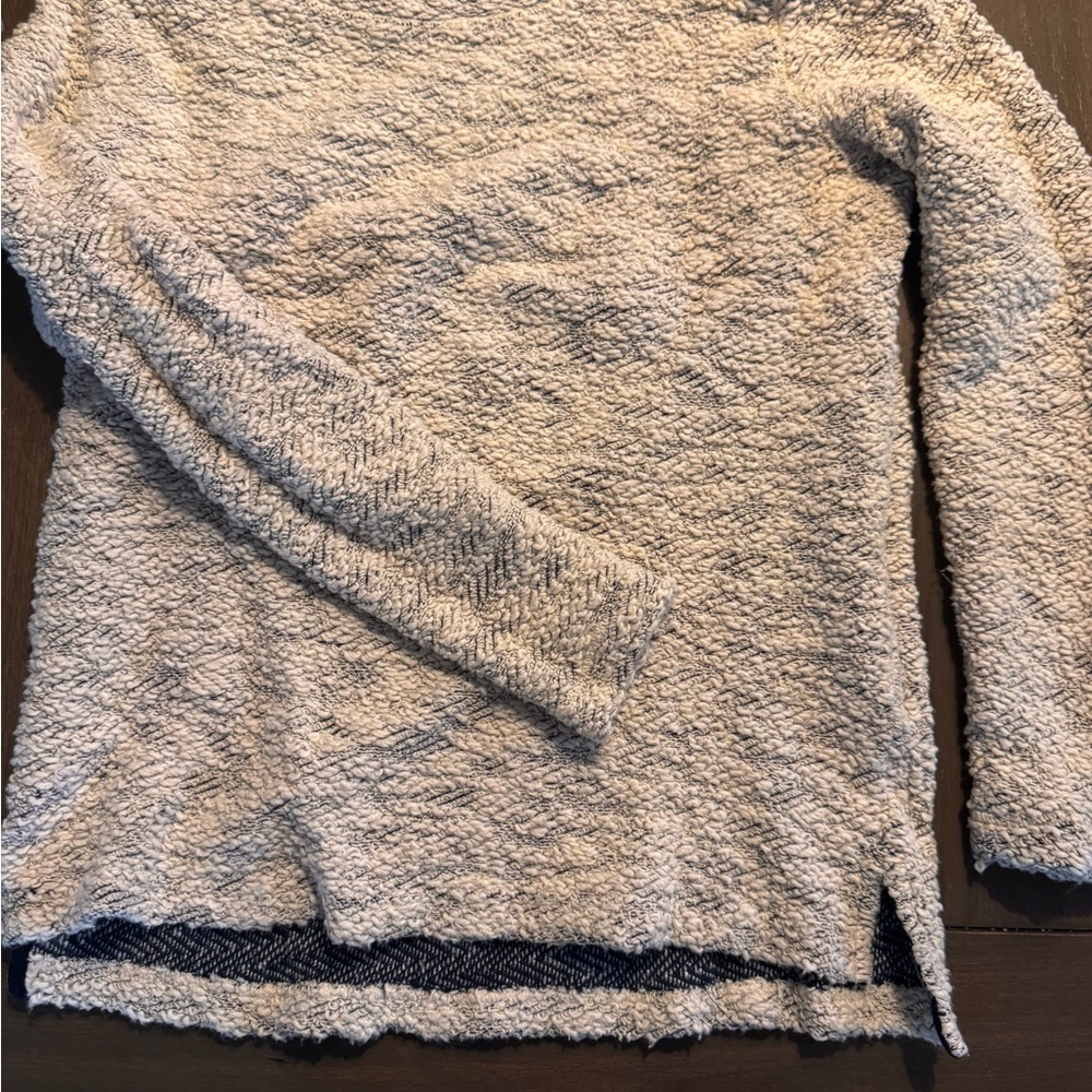 Faherty Cream Textured Sweatshirt